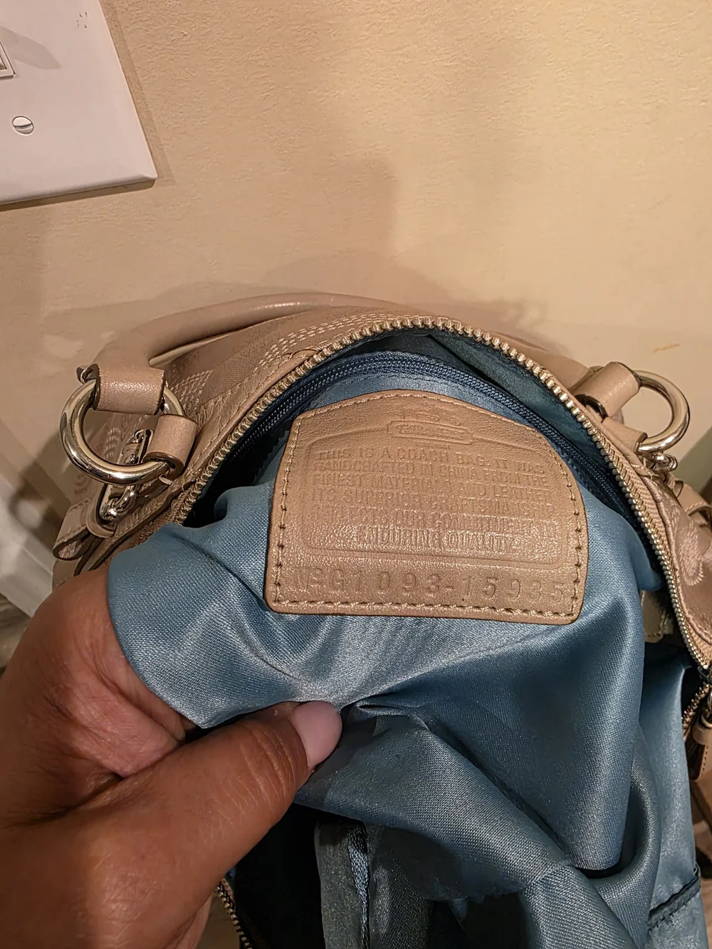 Coach Beige Signature Satchel